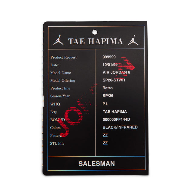 Y Jordan 6 Retro "Infrared Salesman" IQ1280-001