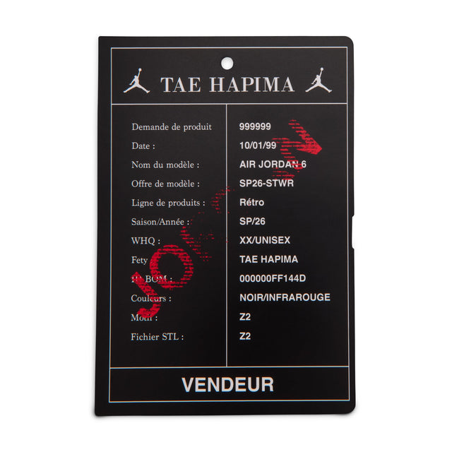 Y Jordan 6 Retro "Infrared Salesman" IQ1280-001