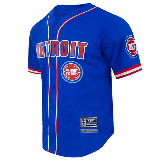 DETROIT PISTONS CLASSIC MESH BUTTON DOWN SHIRT BDP1514929-RYR
