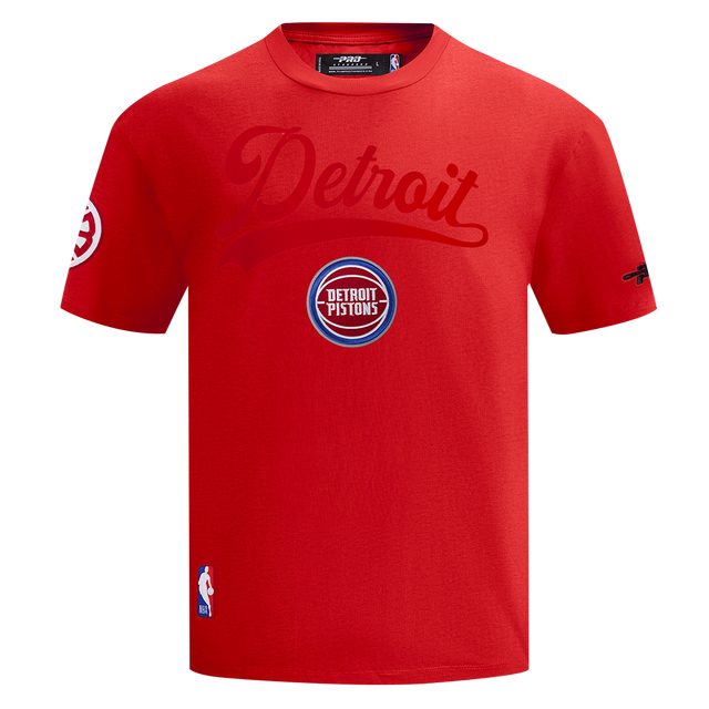 NBA DETROIT PISTONS LIVING LARGE M CJ DROP SHOULDER TEE BDP1516581-RED