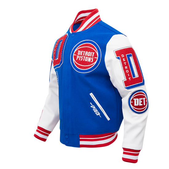 DETROIT PISTONS MASH UP RIB WOOL VARSITY JACKET BDP6515637-RYR