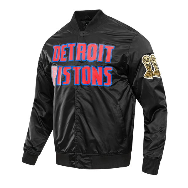NBA DETROIT PISTONS BIG LOGO SATIN JACKET BDP652885-BLK