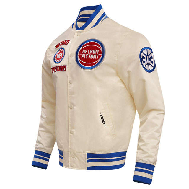 NBA DETROIT PISTONS RETRO CLASSIC RIB SATIN JACKET BDP656056-ERB