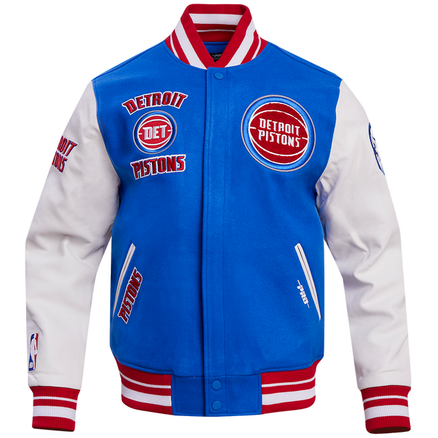 Detroit Pistons Retro Classic Rib Wool Varsity Jacket BDP656057-RYR