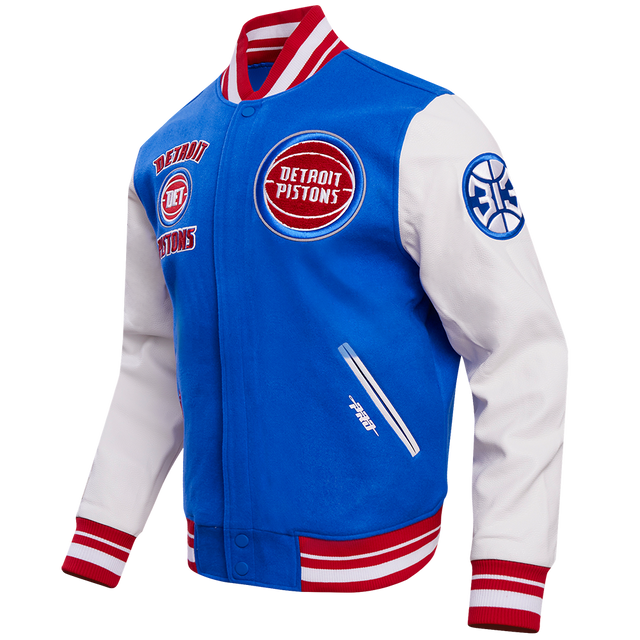 Detroit Pistons Retro Classic Rib Wool Varsity Jacket BDP656057-RYR
