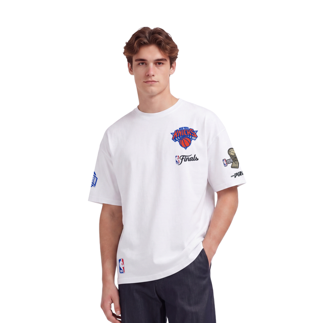 NEW YORK KNICKS NBA FINALS 2026 M CJ DROP SHOULDER TEE BNK1517764-WHT