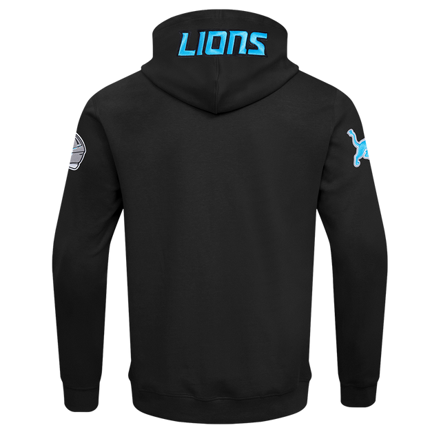 NFL DETROIT LIONS CLASSIC WIND SUIT MEN'S WOVEN FULL ZIP PULLOVER HOODIE FDL5410693-BLK