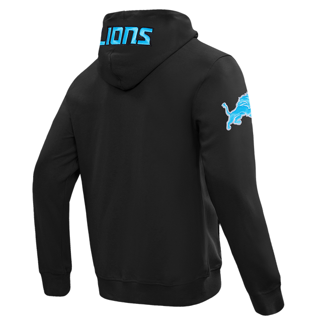 NFL DETROIT LIONS CLASSIC WIND SUIT MEN'S WOVEN FULL ZIP PULLOVER HOODIE FDL5410693-BLK