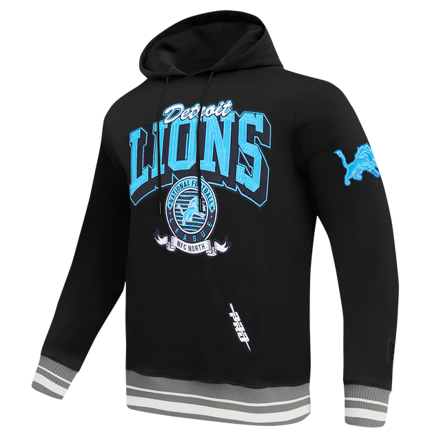 NFL DETROIT LIONS TEAM BADGE MEN'S RIB FLC PO HOODIE FDL5411045-BGY