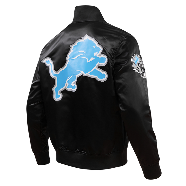NFL DETROIT LIONS BIG LOGO MEN'S SATIN JACKET FDL6410277-BLK