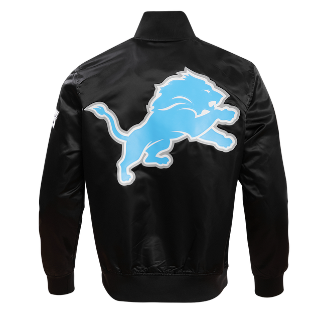 NFL DETROIT LIONS BIG LOGO MEN'S SATIN JACKET FDL6410277-BLK