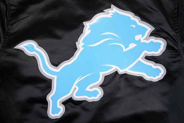 NFL DETROIT LIONS BIG LOGO MEN'S SATIN JACKET FDL6410277-BLK