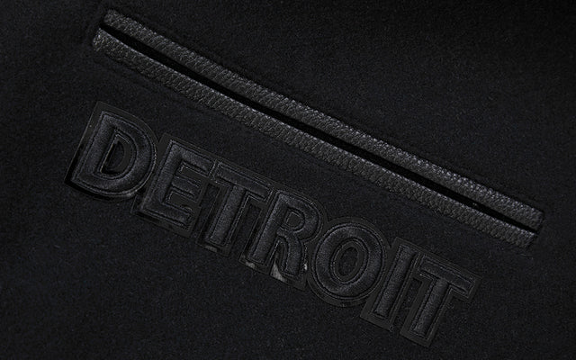 NFL DETROIT LIONS TRIPLE BLACK MEN'S MEN'S WOOL VARSITY JACKET FDL6410284-3BK