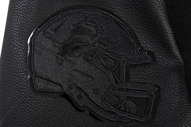 NFL DETROIT LIONS TRIPLE BLACK MEN'S MEN'S WOOL VARSITY JACKET FDL6410284-3BK