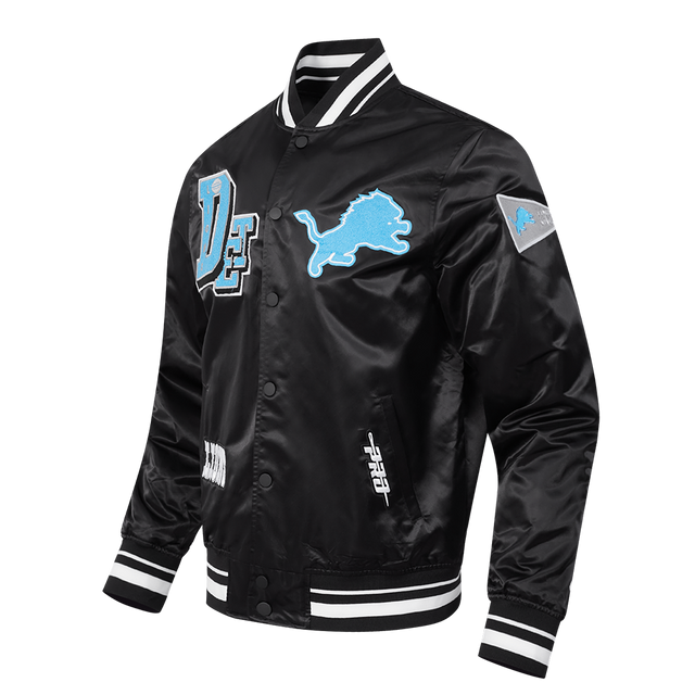 NFL DETROIT LIONS DETROIT LIONS BEST OF M RIB SATIN JACKET FDL6411036-BLK