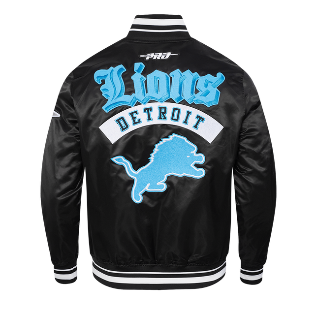NFL DETROIT LIONS DETROIT LIONS BEST OF M RIB SATIN JACKET FDL6411036-BLK