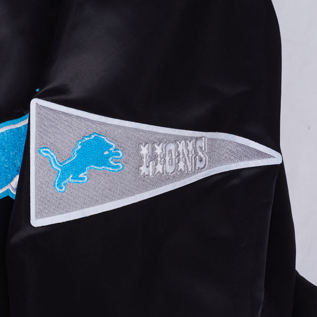 NFL DETROIT LIONS DETROIT LIONS BEST OF M RIB SATIN JACKET FDL6411036-BLK