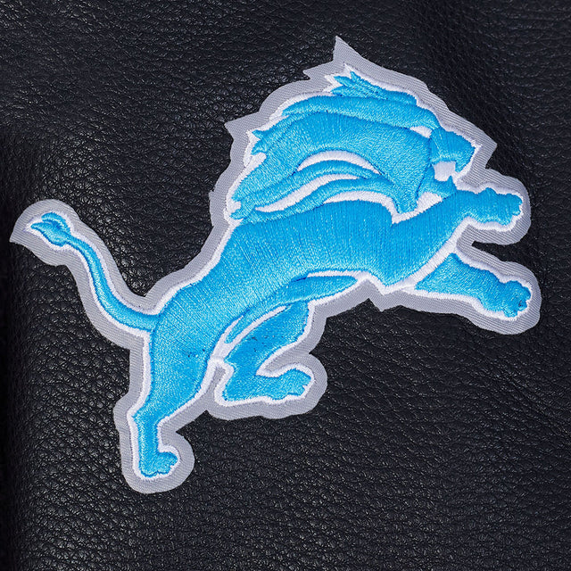 NFL DETROIT LIONS TEAM BADGE MEN'S RIB WOOL VARSITY JACKET FDL6411051-BGY
