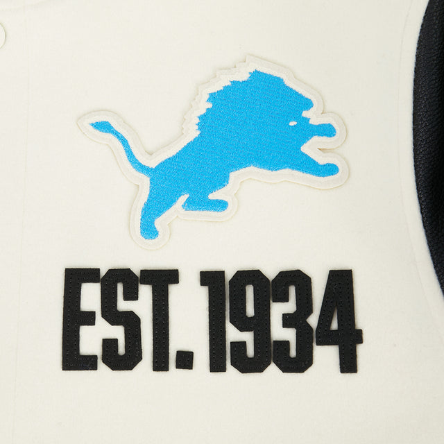 NFL DETROIT LIONS DETROIT LIONS MODERN ORIGINALS M RIB WOOL VARSITY JACKET FDL6411169-EBK