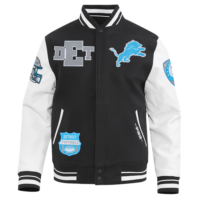 DETROIT LIONS LETTERMAN M RIB WOOL VARSITY JACKET FDL6411597-BLW