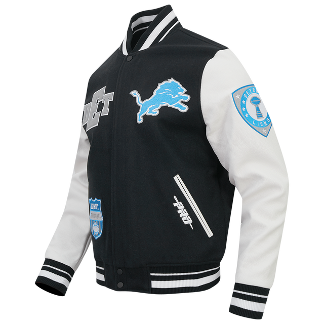 DETROIT LIONS LETTERMAN M RIB WOOL VARSITY JACKET FDL6411597-BLW