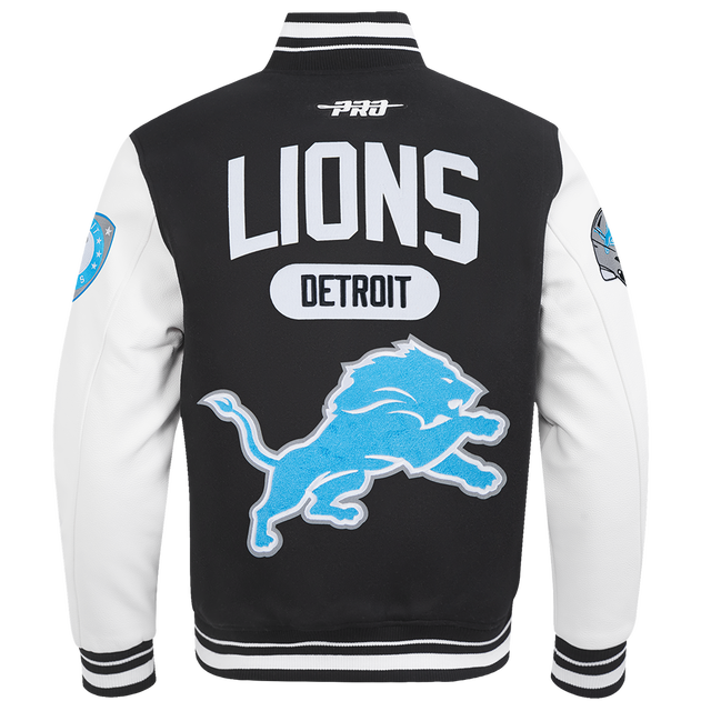 DETROIT LIONS LETTERMAN M RIB WOOL VARSITY JACKET FDL6411597-BLW