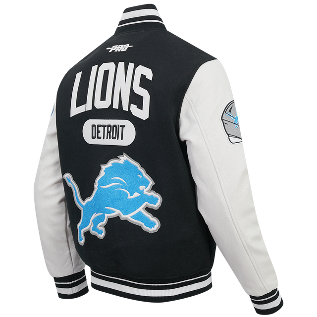 DETROIT LIONS LETTERMAN M RIB WOOL VARSITY JACKET FDL6411597-BLW