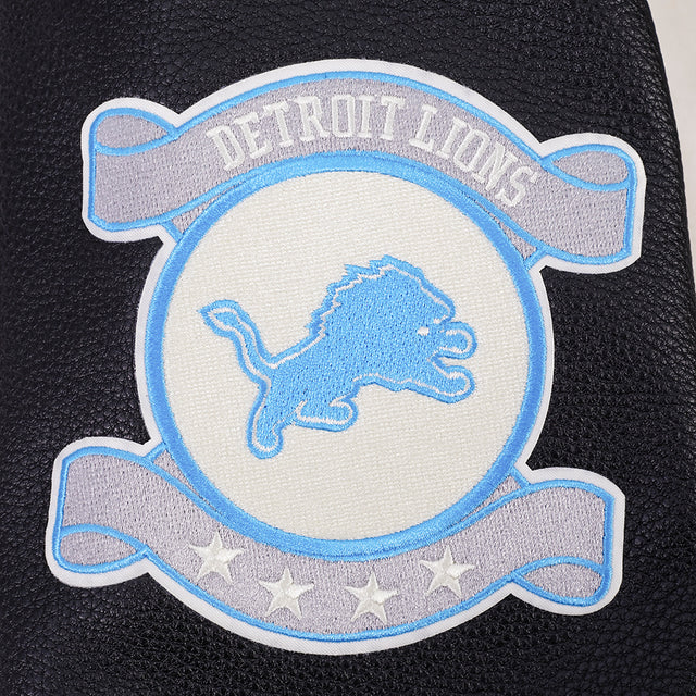 DETROIT LIONS ORIGINAL PLAYERS M RIB WOOL VARSITY JACKET FDL6411830-EBK