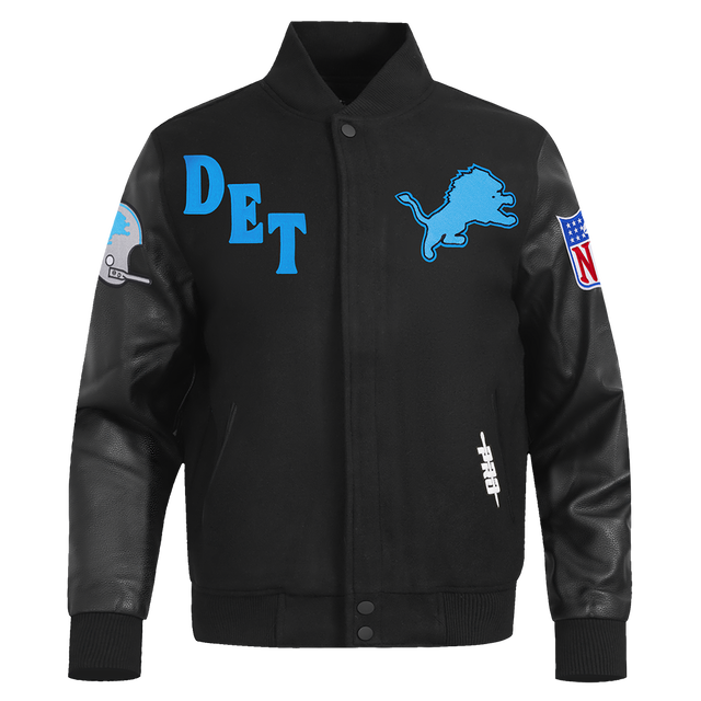 DETROIT LIONS FIRST TEAM M WOOL VARSITY JACKET FDL6411839-JBK