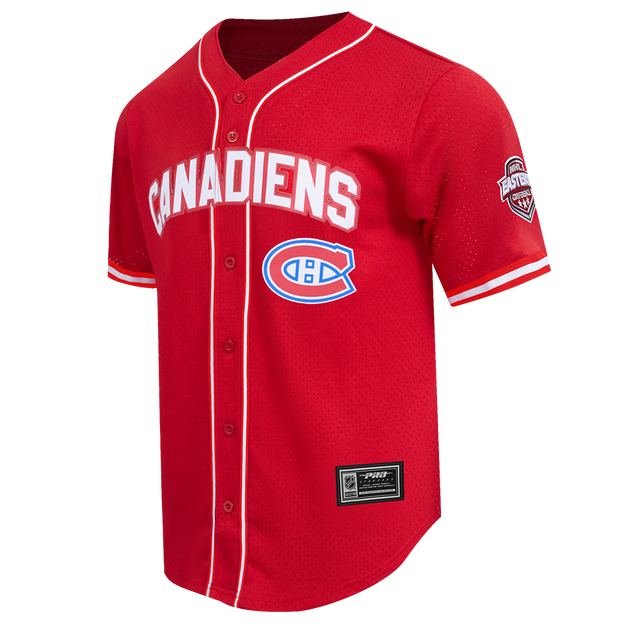 MONTREAL CANADIENS CLASSIC MESH BUTTON DOWN SHIRT HMC166904-RED
