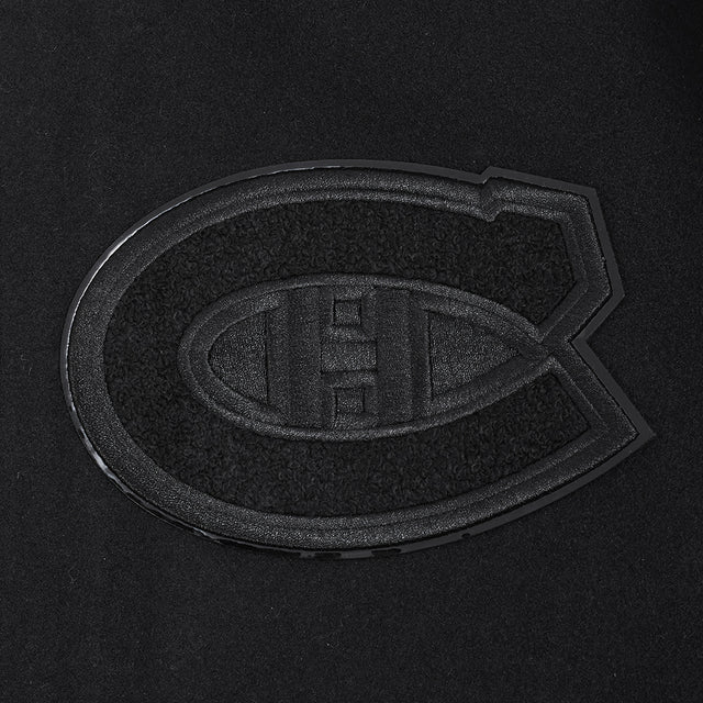 MONTREAL CANADIENS TRIPLE BLACK M WOOL VARSITY JACKET HMC667383-3BK