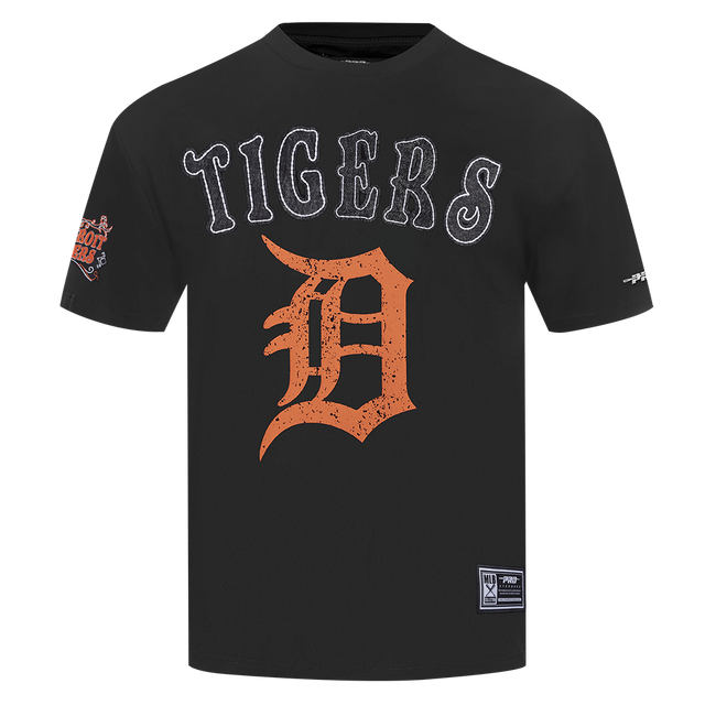 DETROIT TIGERS REBEL ATHLETICS STACKED LOGO M SJ TEE LDT1315205-BLK