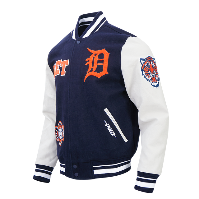 DETROIT TIGERS LETTERMAN M RIB WOOL VARSITY JACKET LDT6315760-MNW