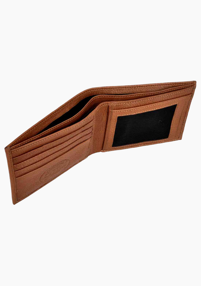 OHM Bill Fold Leather Wallet in Tan Color