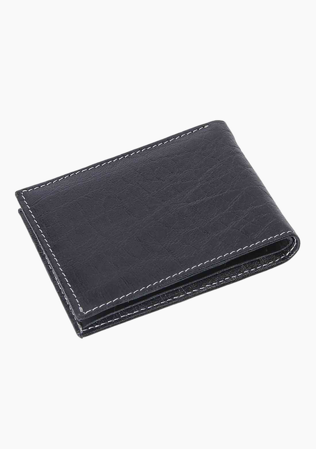 OHM Leather New York Wallet in Black/ Tan