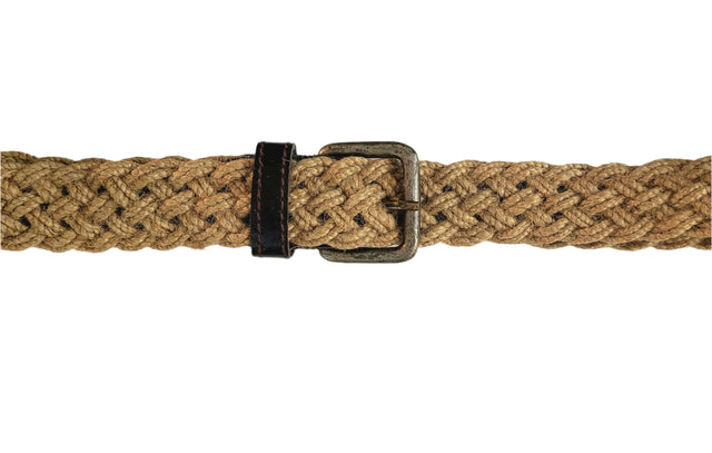 Jute Waist Belt with Vintage Metal Buckle