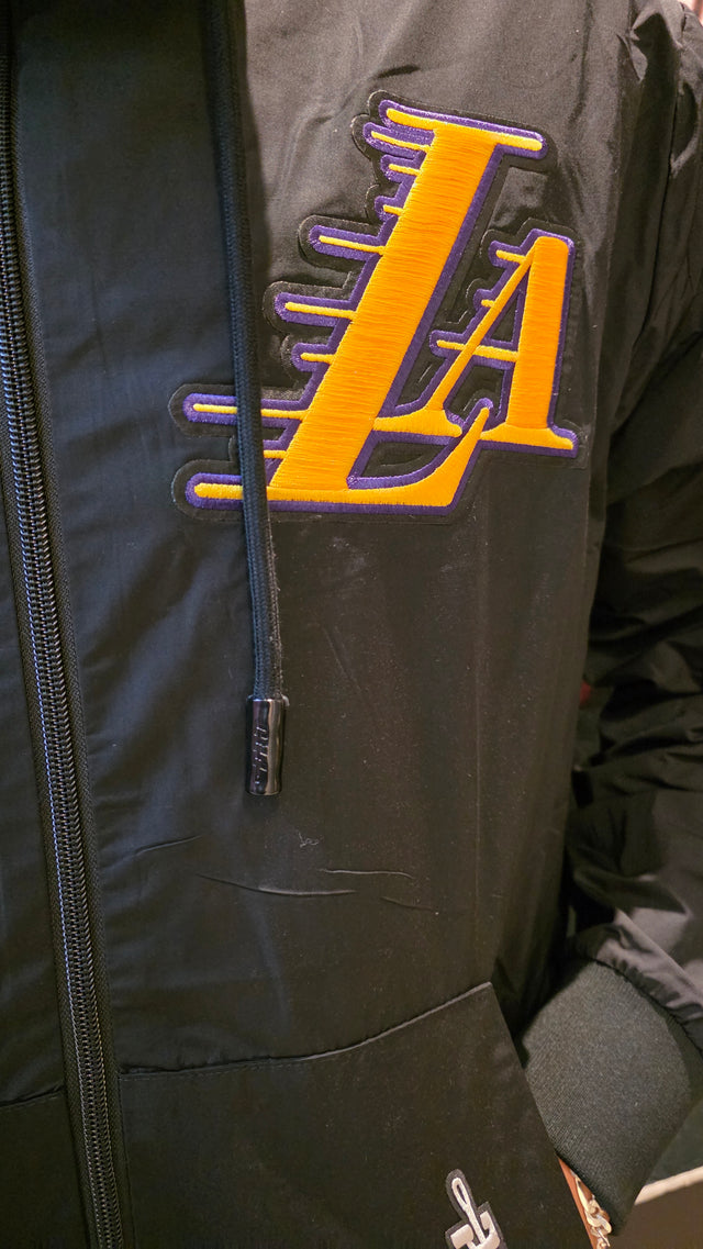 NBA LOS ANGELES LAKERS CLASSIC WIND SUIT MEN'S WOVEN FULL ZIP PULLOVER HOODIE BLL5515998-BLK