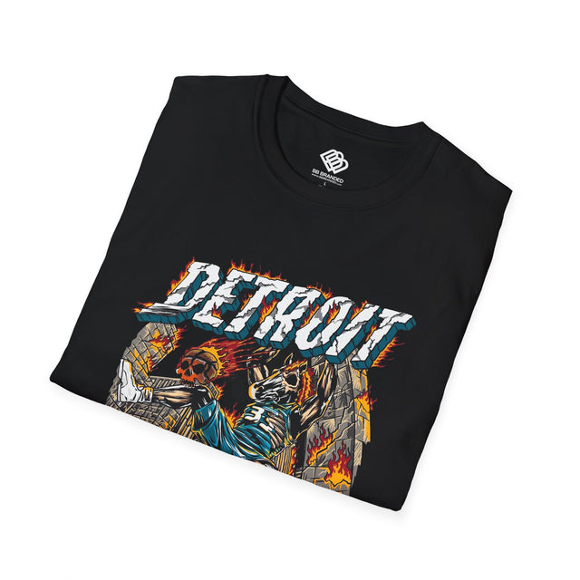 Detroit Street Art T-Shirt — Retro Motorcycle Cityscape Tee