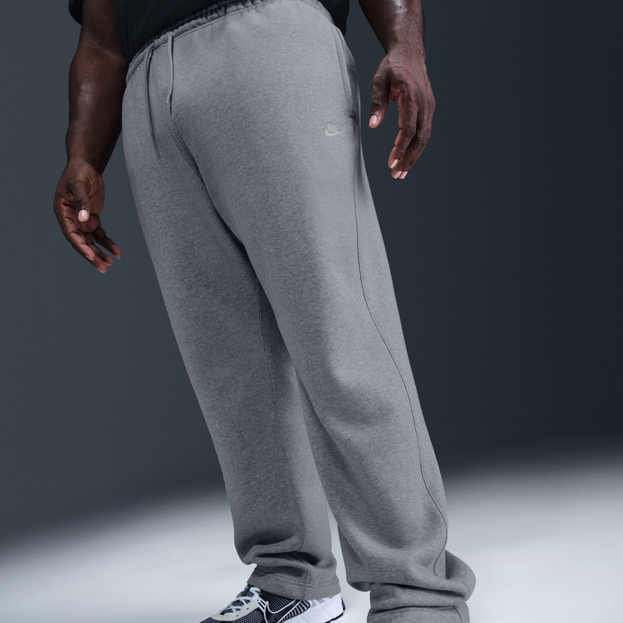 grey nike sweatpants open bottom