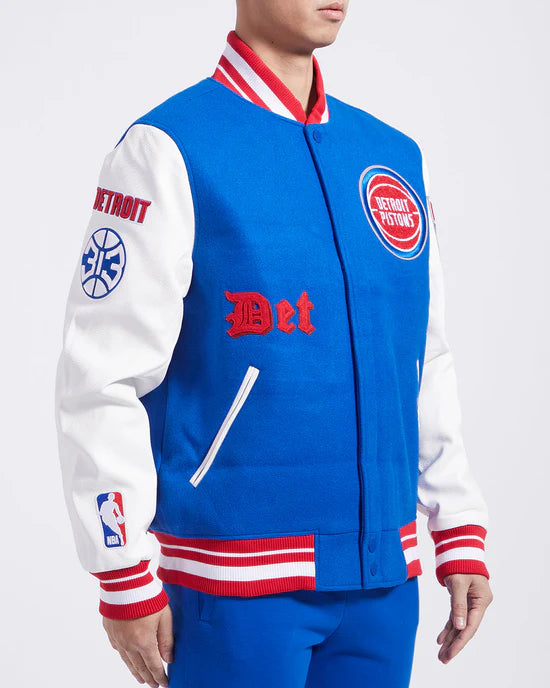 DETROIT PISTONS OLD ENGLISH RIB WOOL VARSITY JACKET BDP6515566-RYR