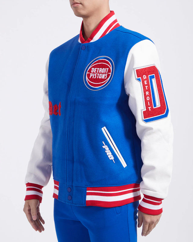 DETROIT PISTONS OLD ENGLISH RIB WOOL VARSITY JACKET BDP6515566-RYR