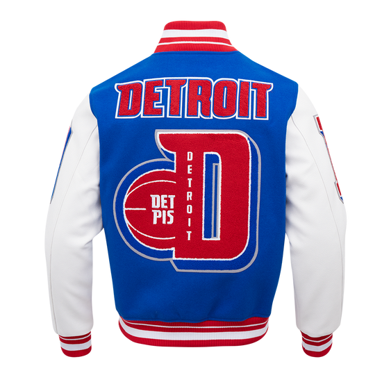 DETROIT PISTONS MASH UP RIB WOOL VARSITY JACKET BDP6515637-RYR