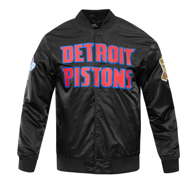 NBA DETROIT PISTONS BIG LOGO SATIN JACKET BDP652885-BLK