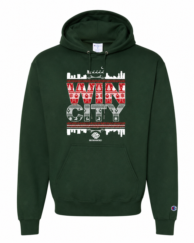 WIN City Christmas Hoodie Forrest Green