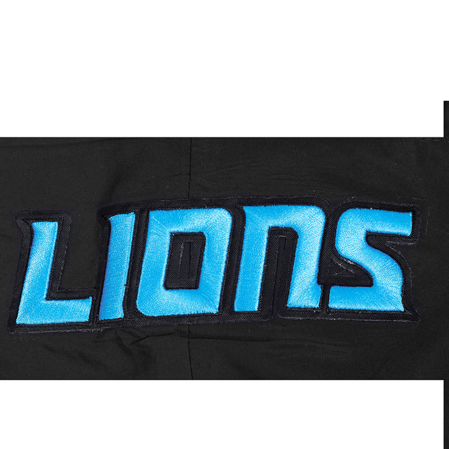 NFL DETROIT LIONS CLASSIC WIND SUIT MEN'S WOVEN FULL ZIP PULLOVER HOODIE FDL5410693-BLK