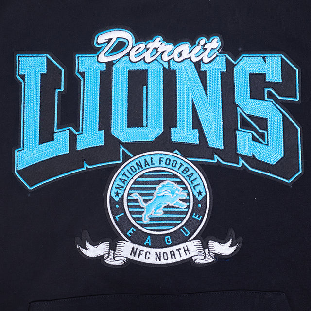 NFL DETROIT LIONS TEAM BADGE MEN'S RIB FLC PO HOODIE FDL5411045-BGY