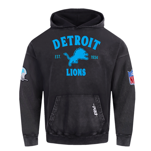 DETROIT LIONS FIRST TEAM M ENZYME WASH DS FT PO HOODIE FDL5411836-WBK