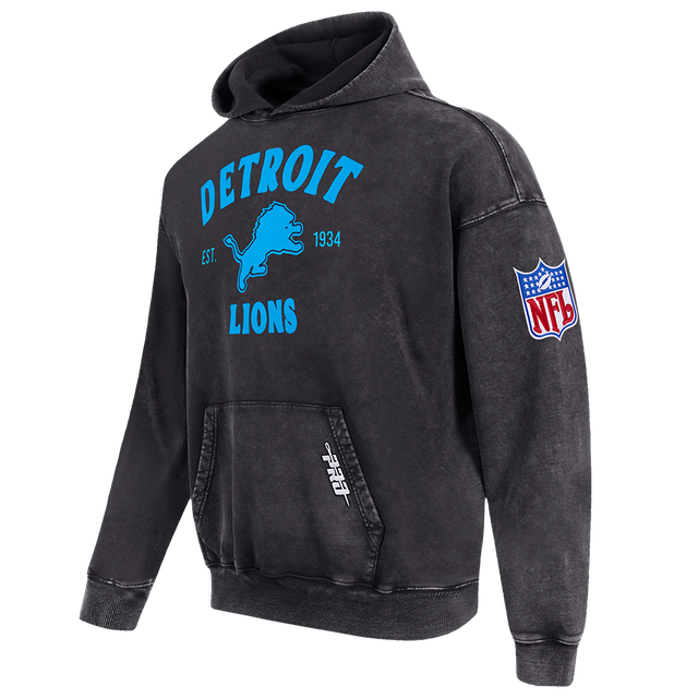 DETROIT LIONS FIRST TEAM M ENZYME WASH DS FT PO HOODIE FDL5411836-WBK