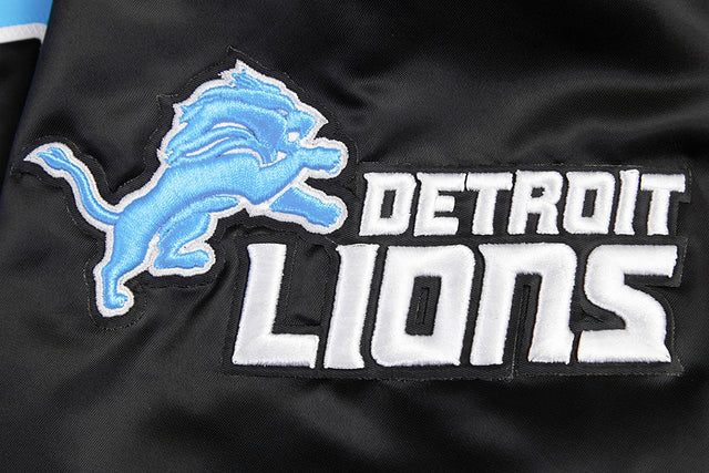 NFL DETROIT LIONS BIG LOGO MEN'S SATIN JACKET FDL6410277-BLK