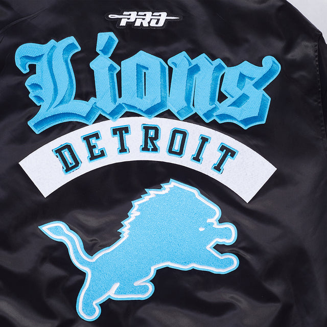 NFL DETROIT LIONS DETROIT LIONS BEST OF M RIB SATIN JACKET FDL6411036-BLK
